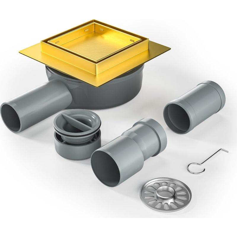 1 - Duschablauf - 360°-siphon - Fliesengeeigneter Edelstahl Mit Geruchsverschluss Für Bad Und Küche - Silber - 10 X 10 Cm