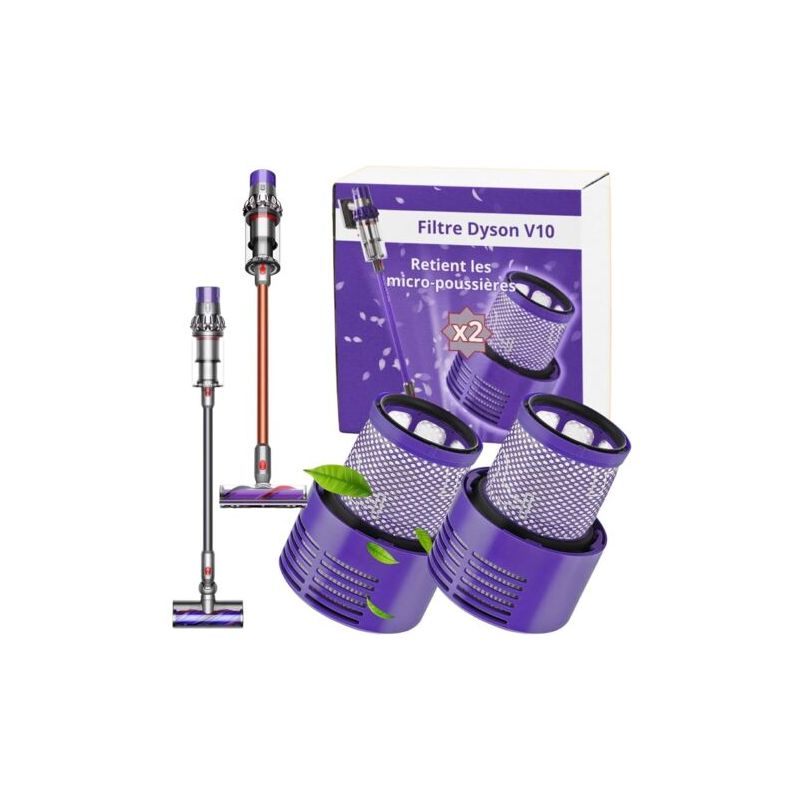 2er-pack Staubsaugerfilter – Waschbarer Filter – Kompatibel Mit Dyson V10 Und Sv12 – Für Wohn- Und Schlafzimmer – Grau – 12 X 8 Cm
