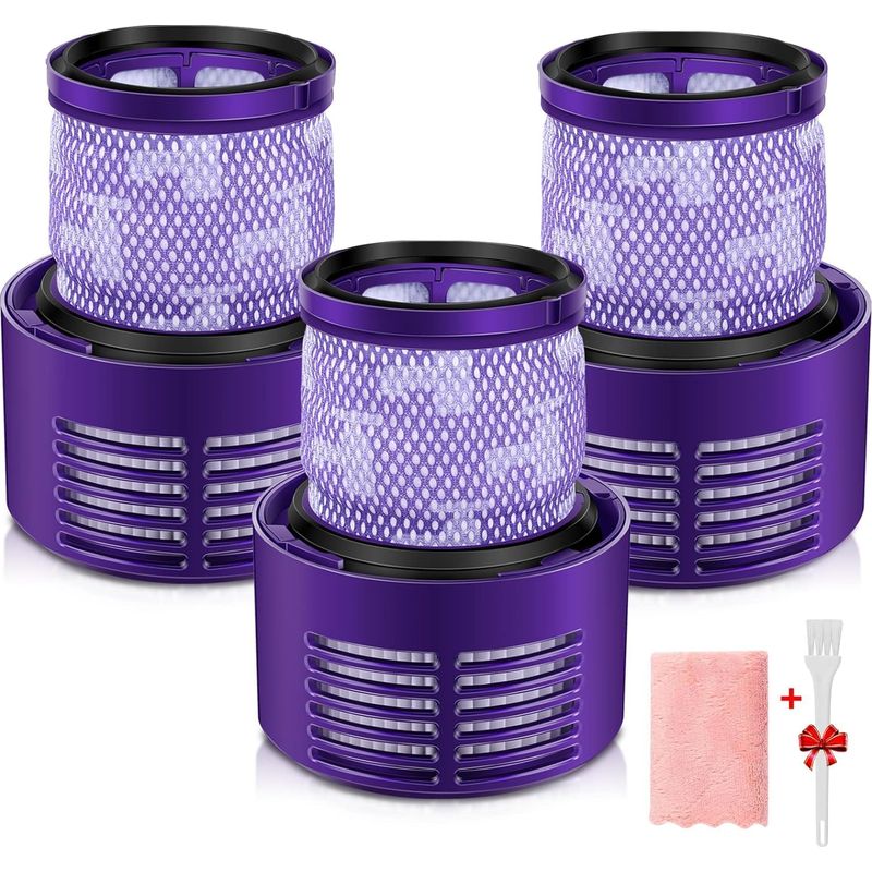 3er-pack Ersatzfilter – Staubsaugerzubehör – Kompatibel Mit Dyson V10 – Allergenfilter – Für Haushalte Mit Haustieren – Grau – 12 X 8 Cm