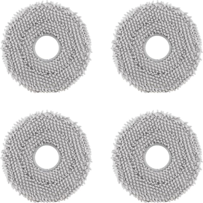4-teiliges Rotierendes Wischpad – Zubehör Für Saugroboter – Waschbar, Antibakteriell, Für Qrevo Maxv Pro Master Plus Slim – Für Vinyl-, Parkett- Und Fliesenböden – Grau – 28 X 9 Cm