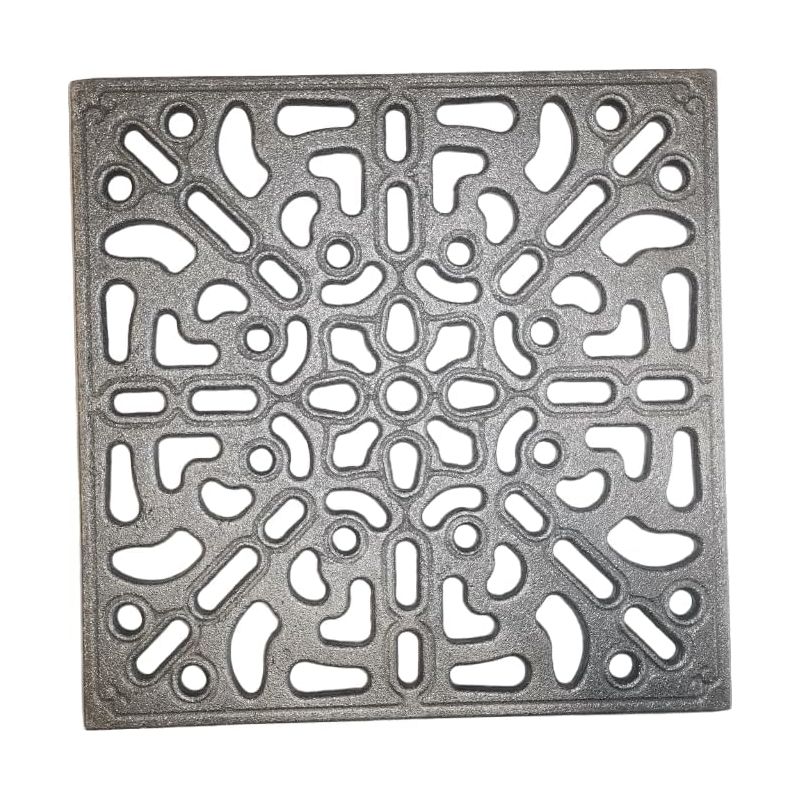1 - Lüftungsgitter - Gusseisen - Modernes, Dekoratives Design - Für Dunstabzugshauben Und Kamine - Langlebig - Grau - 25 X 25 Cm
