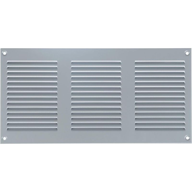 - Lüftungsgitter - Lüftungsregister - Verzinktes Metall Mit Integriertem Moskitonetz Für Wand Und Decke, Grau, 30 X 15 Cm