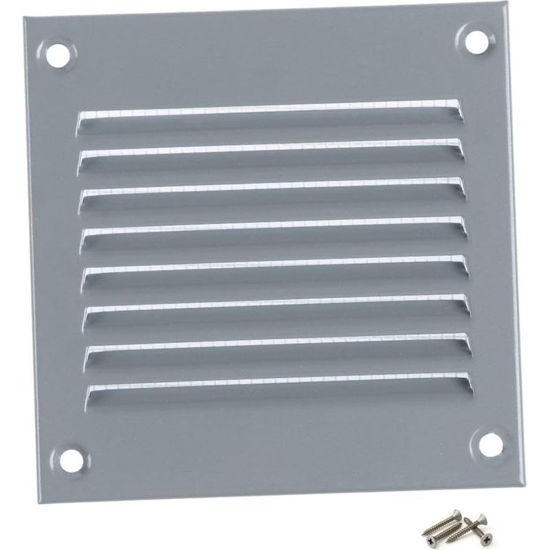- Lüftungsgitter - Abluftgitter - Verzinktes Metall Mit Moskitonetz - Für Wand Und Decke - Grau - 10 X 10 Cm