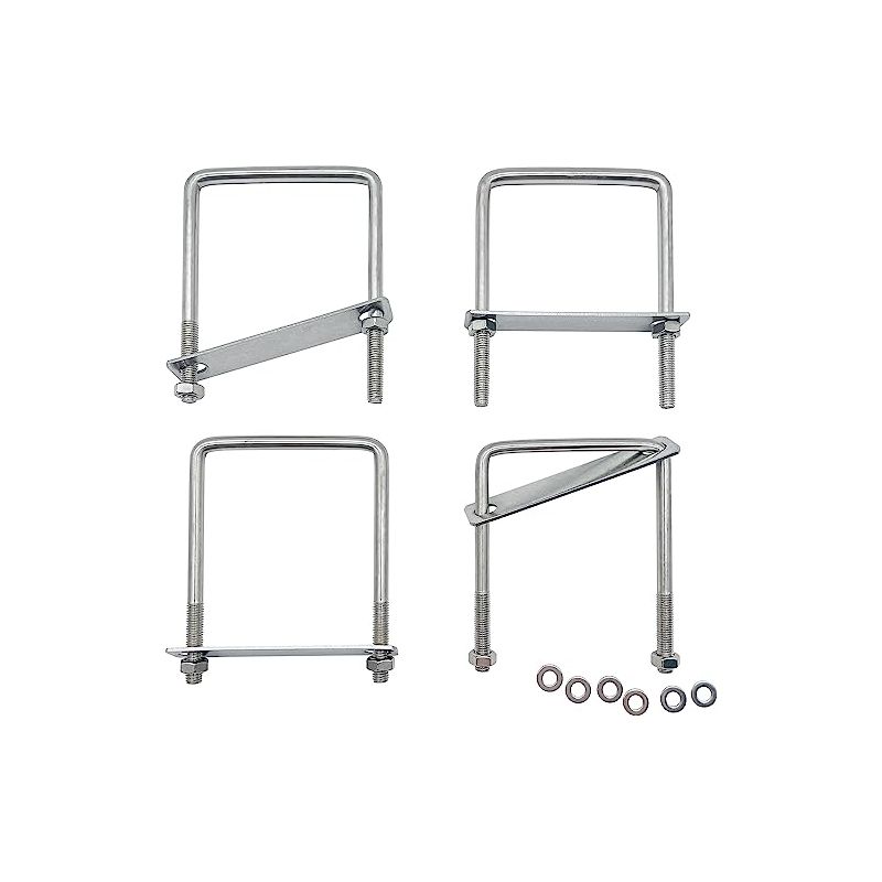 4 Stück Edelstahl 304 Vierkant-u-bügel M8x120x80mm Vierkantrohr Mit Muttern, Rahmenplatte Zur Befestigung Von Rohren, Seilbolzen -