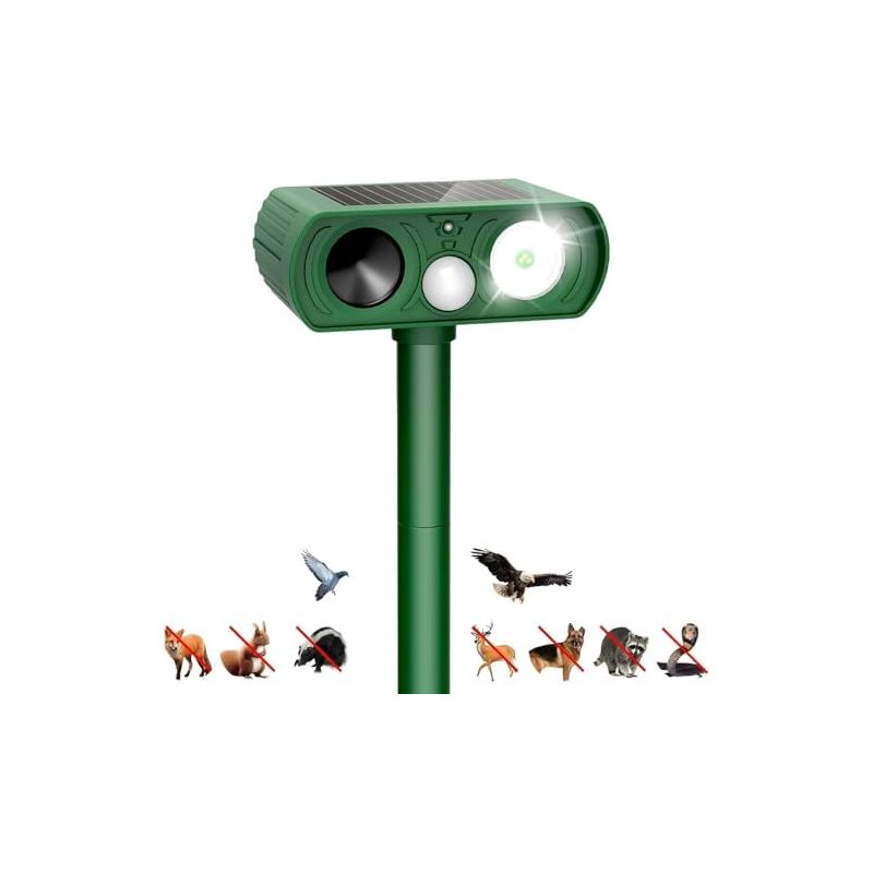 Solarbetriebenes Katzenabwehrgerät Für Den Außenbereich, Ultraschall-abwehrgerät, Für Katzen, Ip54, Wehrt Mit Bewegungsmelder Und Led Ab, Gegen Katzen, Hunde, Mäuse, Waschbären, Füchse, Vögel, Ratten,