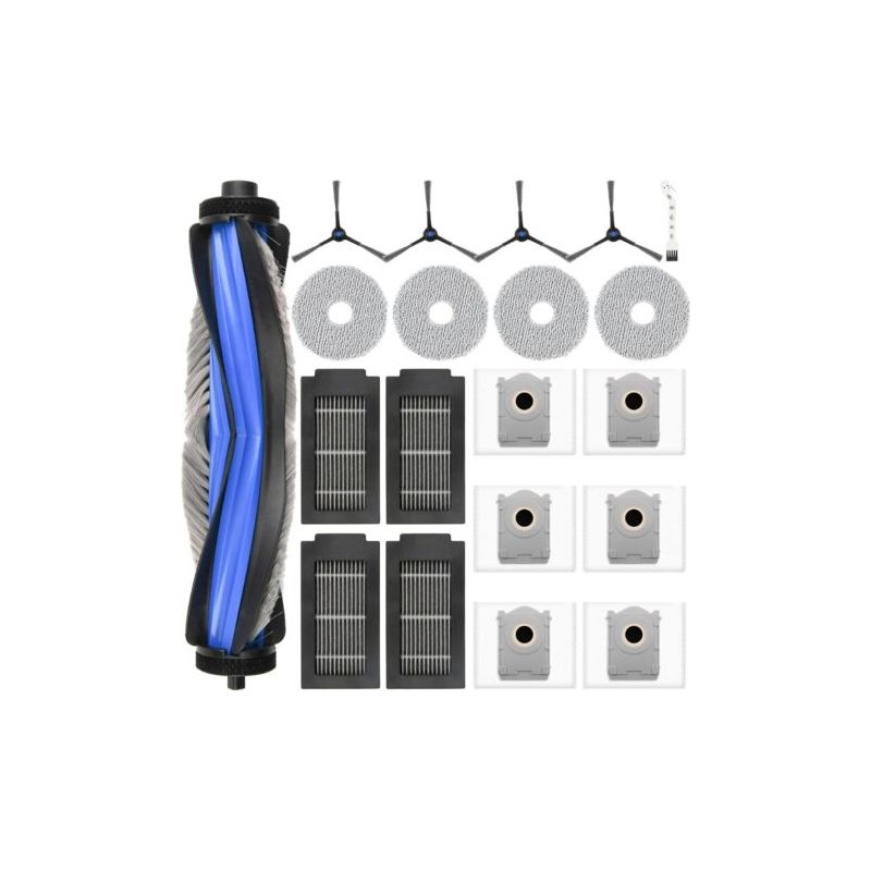 20-teiliges Zubehörset Für Saugroboter – Hepa-filter Und Staubbeutel – Haupt- Und Seitenbürsten Für Die Bodenreinigung – Kompatibel Mit Ecovacs Deebot T50 Omni – Mehrfarbig – 4 L