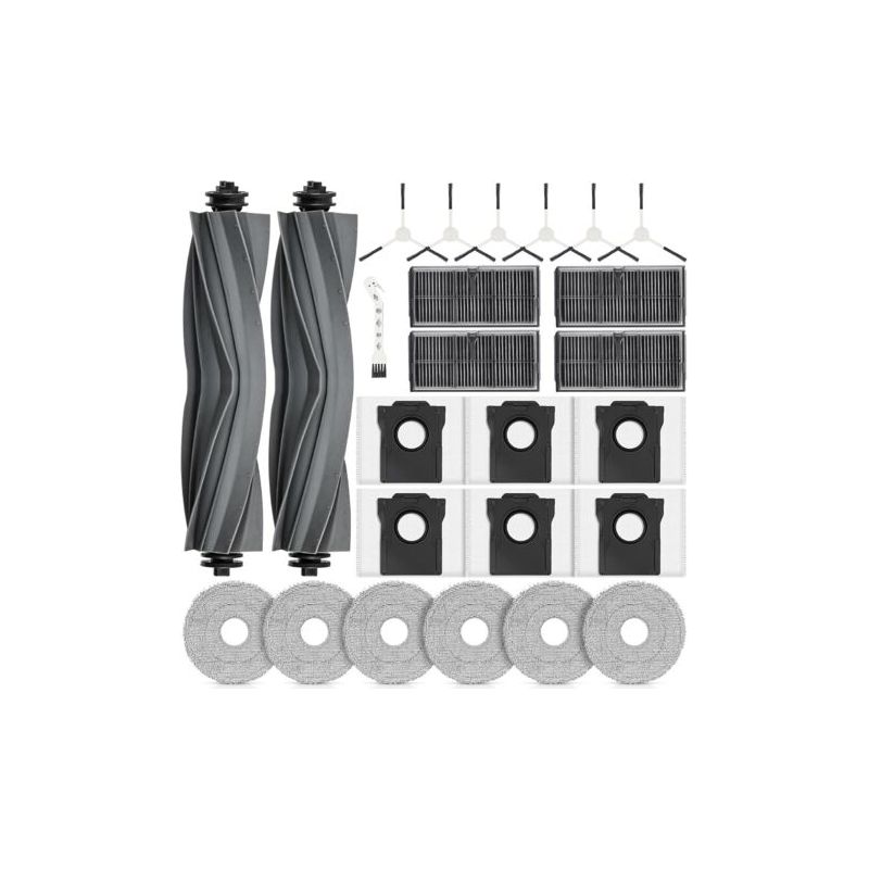 25 Zubehörteile Für Saugroboter – 2 Hauptbürsten, 4 Filter, 6 Tücher, 6 Beutel, 6 Seitenbürsten – Gründliche Reinigung Für Haushalte Mit Haustieren – Mehrfarbig – Standardgröße