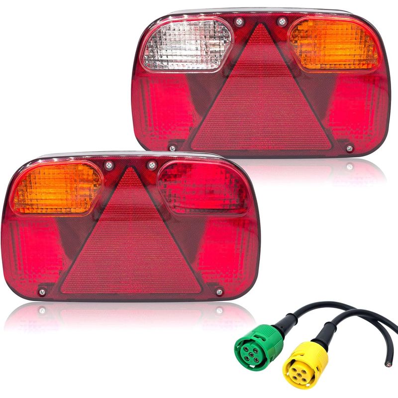 2 Halogen-rückleuchten (12 V), 5-poliger Bajonettstecker, Ece-geprüft, 7 Funktionen Für Anhänger Und Lkw