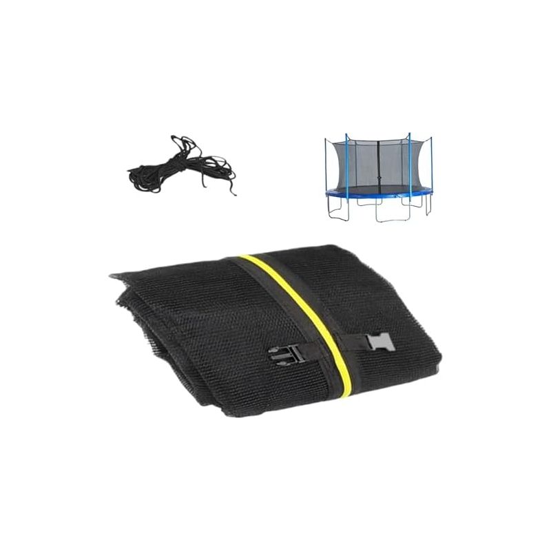 Ersatz-trampolinnetz, 3,66 M Langes Trampolin-sicherheitsnetz Mit Verstellbaren Gurten Und 2 Reißverschlüssen, Wetterfest, 8-stangen-gestell, 15,24 Cm Stangen