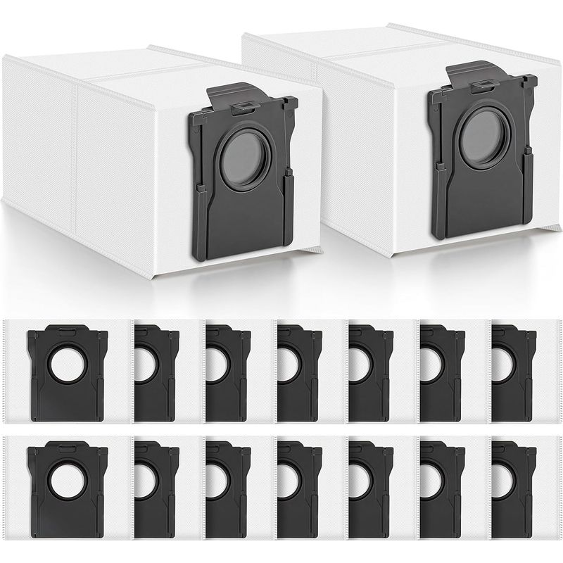 16 - Staubsaugerbeutel - Staubbeutel - Kompatibel Mit Dreame L10s X50 Mova P50 - Effiziente Filtration 3,2 L - Für Saugroboter - Schwarz - 20 X 15 Cm