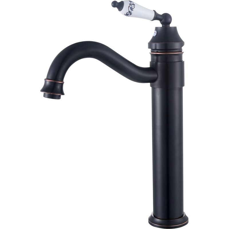 1 Waschtischarmatur – Badezimmerarmatur – Retro-design, Schwarzes Messing – 360° Schwenkbar – Keramikventil – Für Badezimmer – Schwarz – 35 X 15 Cm