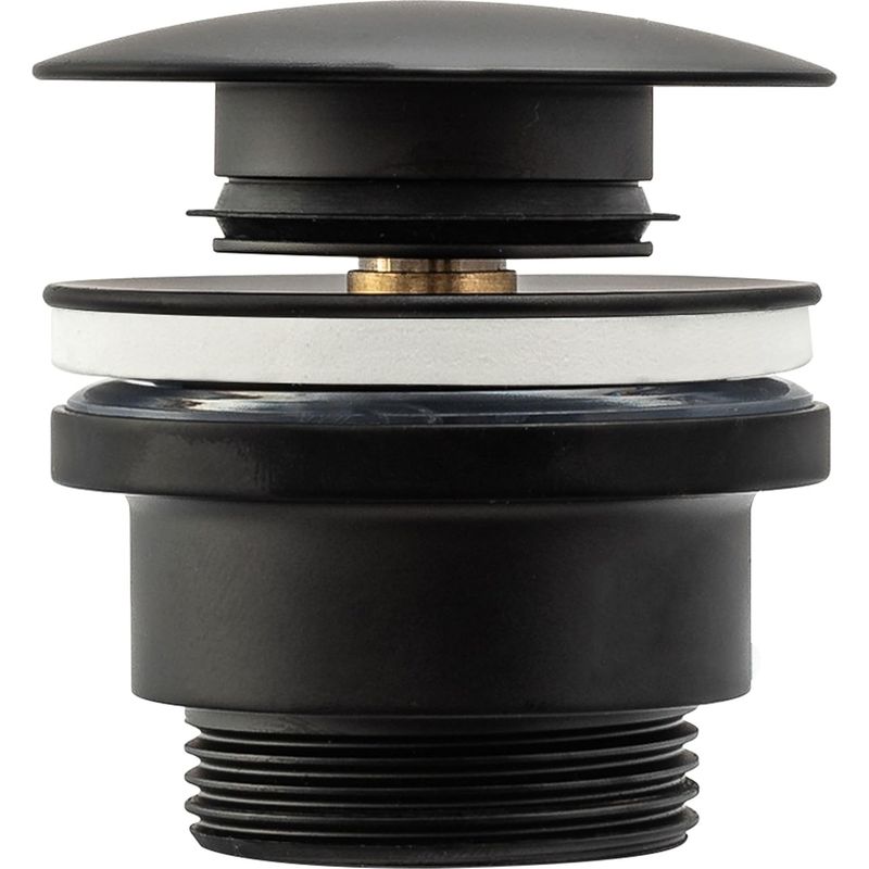 1 - Waschbeckenablauf - Messing - Pop-up-klick-klack-system Mit Überlauf Für Badezimmer, Schwarz, 45 Mm