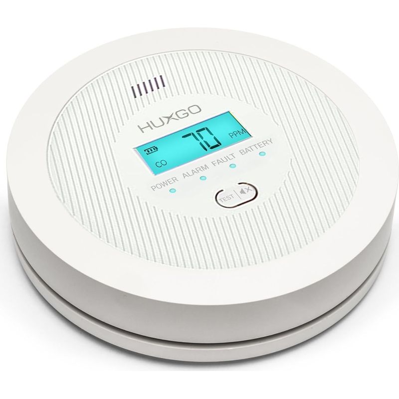 1 Kohlenmonoxidmelder – Co-sensor – 85 Db Akustischer Und Optischer Alarm – Hintergrundbeleuchtetes Lcd-display – Für Wohnräume Und Schlafzimmer – Schwarz – 10 X 10 X 3 Cm