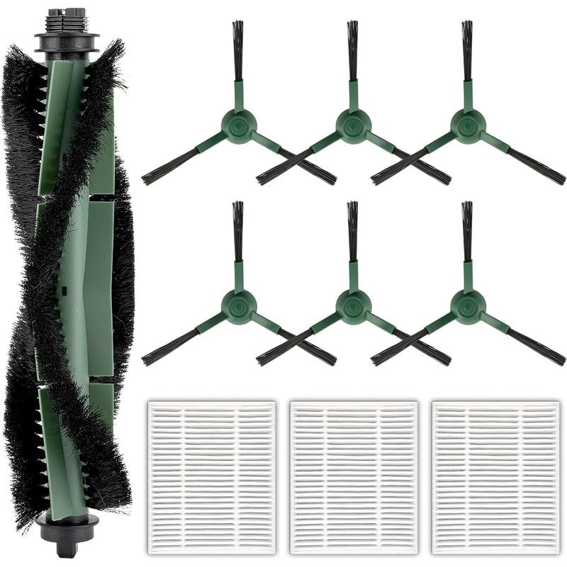 10-teiliges Ersatzteilset – Walzenbürste – Hepa-filter – Seitenbürste – Für Irobot Roomba 104 Combo Essential Saugroboter – Nylon Und Gummi – Schwarz Und Weiß