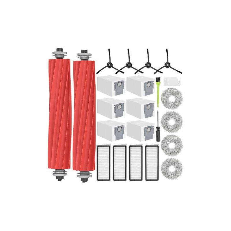 14 Ersatzteile – Hauptbürste – Hepa-filter – Staubbeutel – Wischmopp – Seitenbürste Für Den Qrevo S Pro Maxv Plus Saugroboter, Schwarz, 20 X 15 Cm