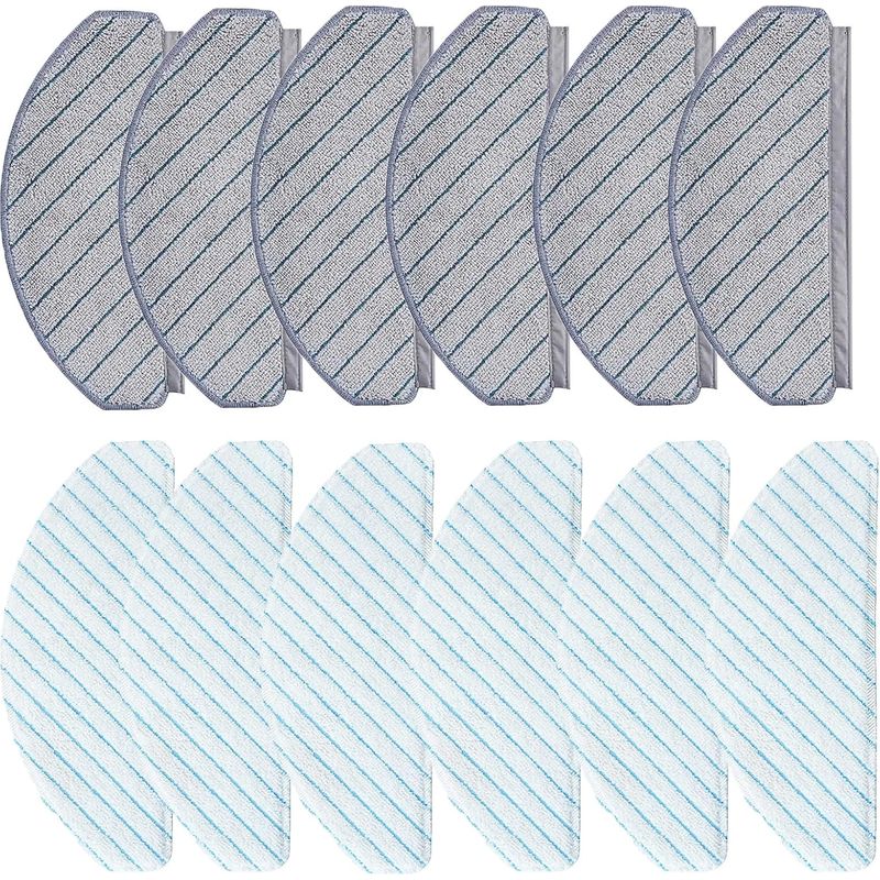 12 Stück – Wischmopp-tücher – Mikrofaser – Waschbar Und Einweg – Für Ecovacs Deebot Ozmo T10 T10 Plus Staubsauger – Schwarz – 30 X 10 Cm