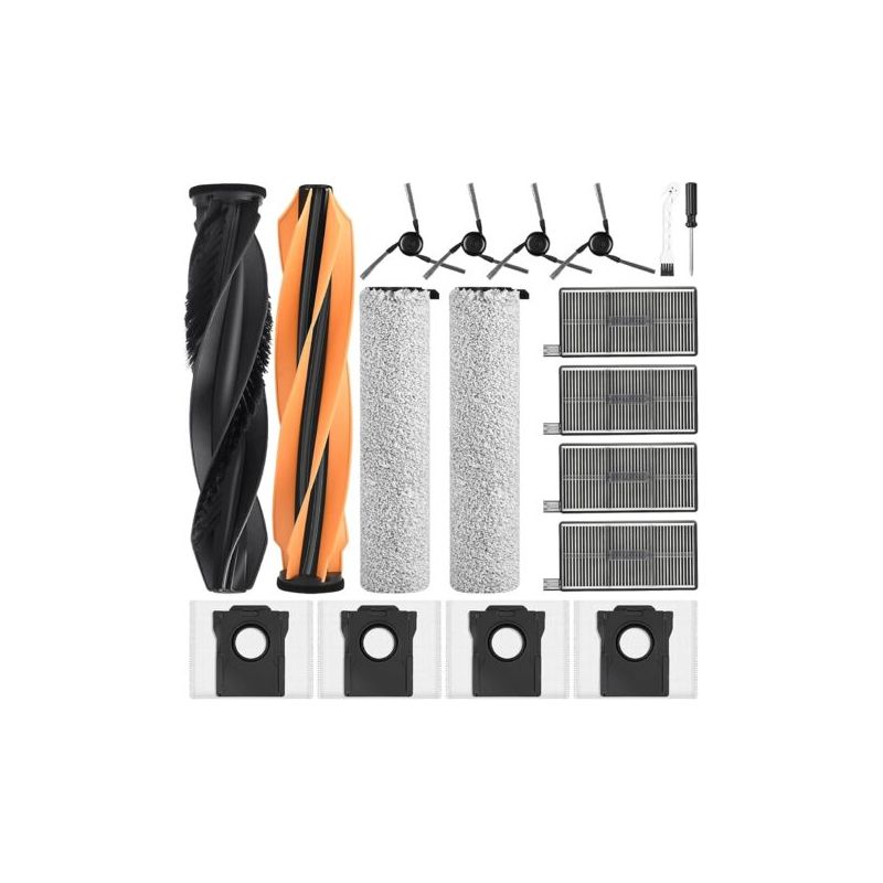 Set Mit 18 Teilen – Zubehör Für Saugroboter – Ersatzteile – Kompatibel Mit Dreame Aqua10 Ultra Roller Complete – Staubbeutel, Bürsten, Hepa-filter – Haushalt & Haustiere – Schwarz – Verschiedene Größe