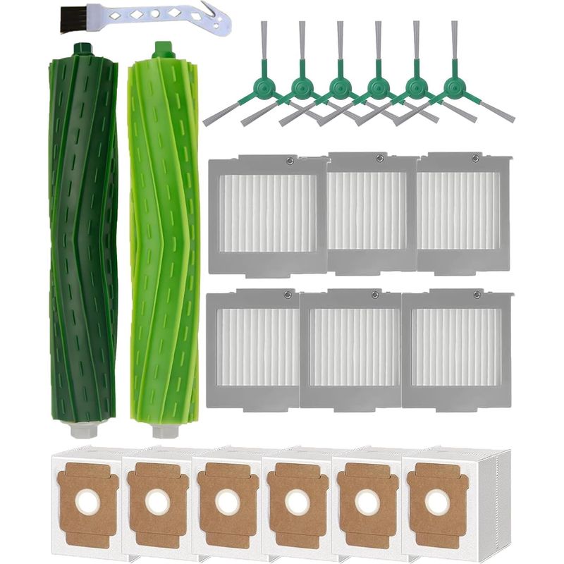 21-teiliges Set – Ersatzteile – Zubehör Für Saugroboter – 2 Hauptbürsten, 6 Hepa-filter, 6 Staubbeutel – Für Irobot Roomba Max 705 Plus 504 – Schwarz – 25 X 15 X 5 Cm