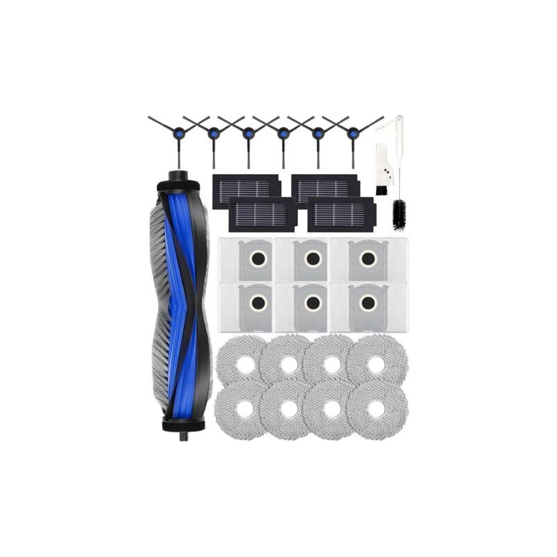 27-teiliges Zubehörset – Saugroboter – Hauptbürste (v-förmig) Und Dreieckige Seitenbürste – Hepa-filter Und Staubbeutel – Für Ecovacs Deebot T50 Omni – Schwarz – 25,0 Cm