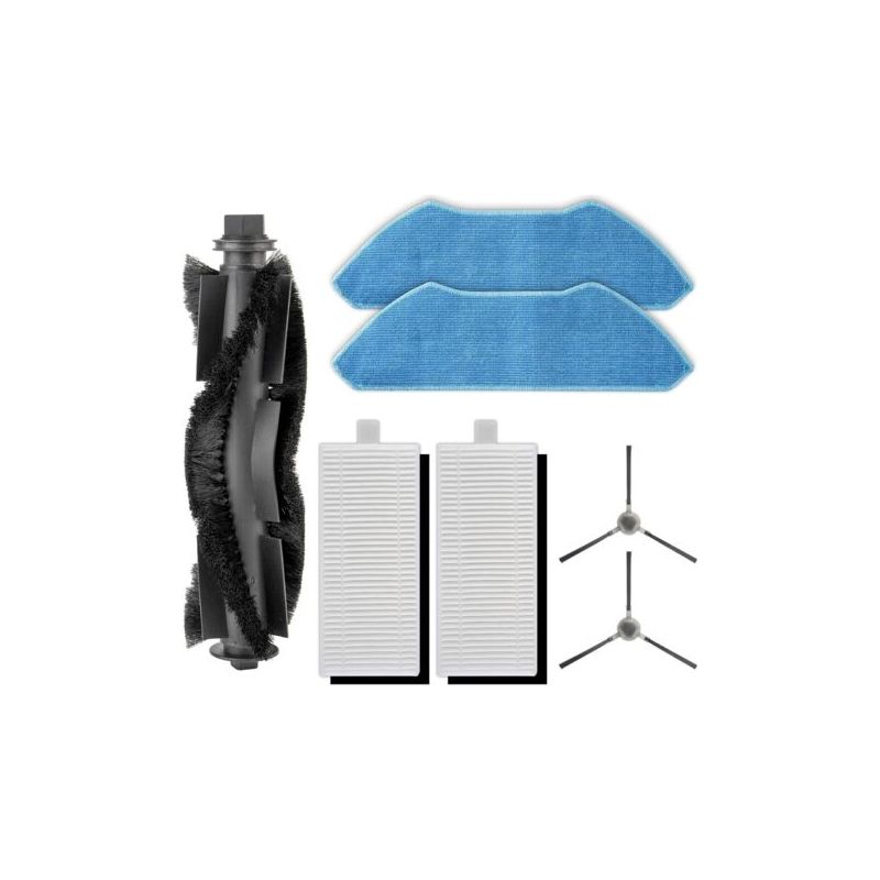 7-teiliges Zubehörset – Ersatzteile – Walzenbürste Und Seitenbürste, Hepa-filter, Mikrofaser-mopp Für Den Lefant M1 Saugroboter, Schwarzes Nylon