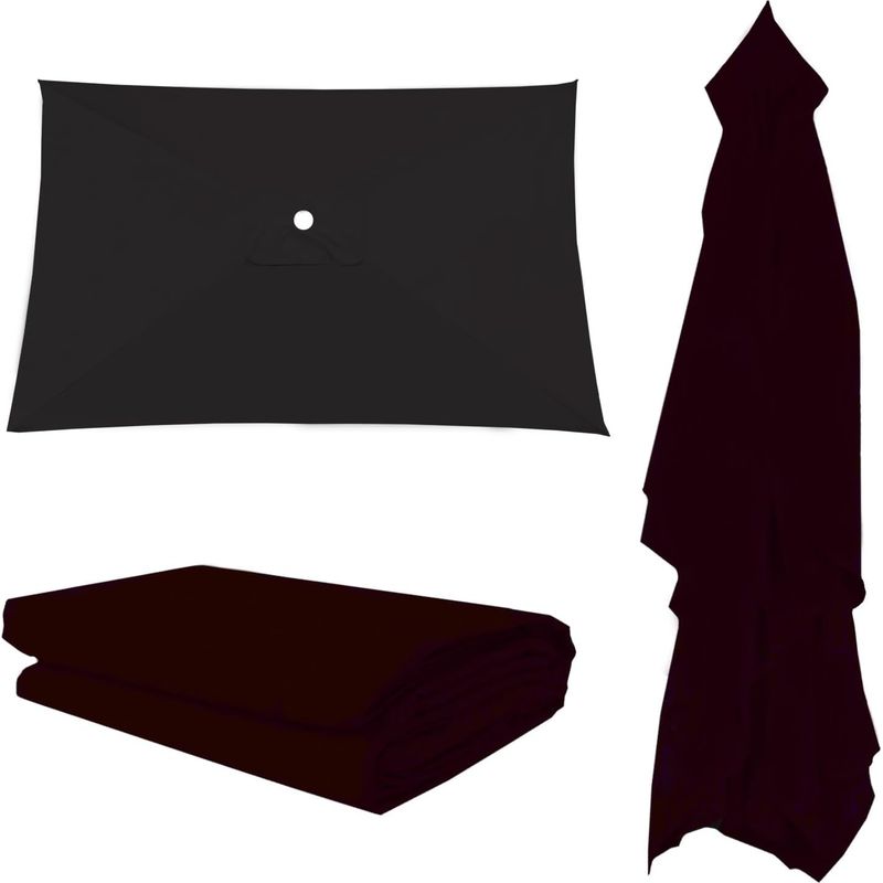 1 Ersatzdach – Sonnenschirm – Uv-schutz Und Wasserdicht – Für Garten, Terrasse, Pool – Schwarz – 200 X 300 Cm