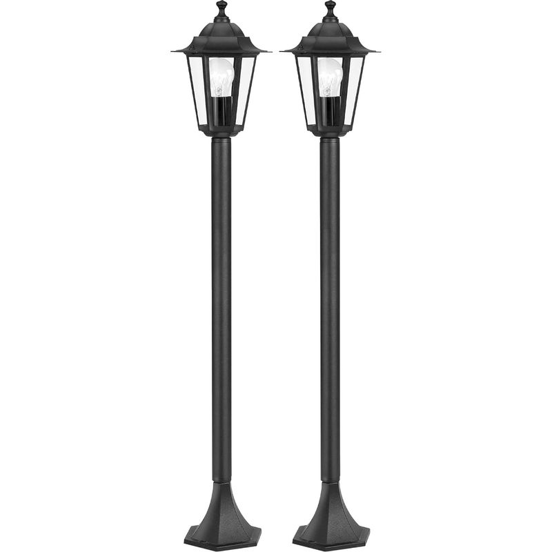 - Pariser Stehlampe - Außenlaterne - Aluminiumguss Und Glas - Für Garten Und Wege - Schwarz - 70 X 25 Cm