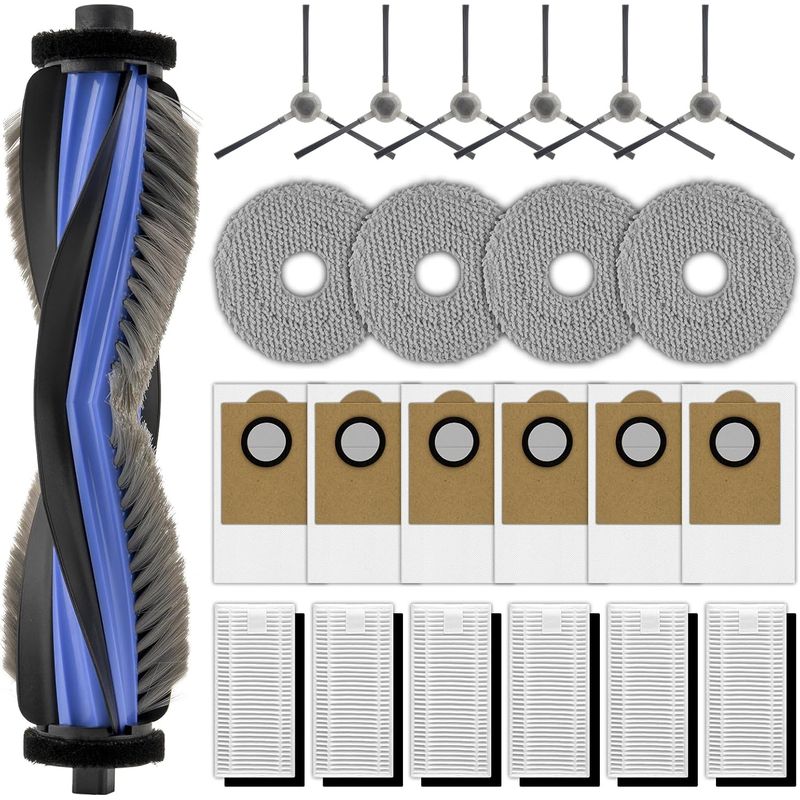 23-teiliges Set – Ersatzteile – Zubehör Für Saugroboter – Kompatibel Mit Lefant M3 – Seitenbürste, Hepa-filter, Staubbeutel, Wischmopp – Für Die Reinigung Von Holzböden, Teppichen Und Fliesen – Schwar