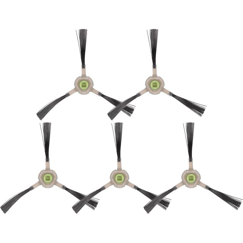 5-teiliges Seitenbürsten-set – Zubehör Für Saugroboter – Strapazierfähiges Nylon – Reinigt Ecken Und Fußleisten – Für Lefant Und Okp Life – Schwarz – 12 X 5 Cm