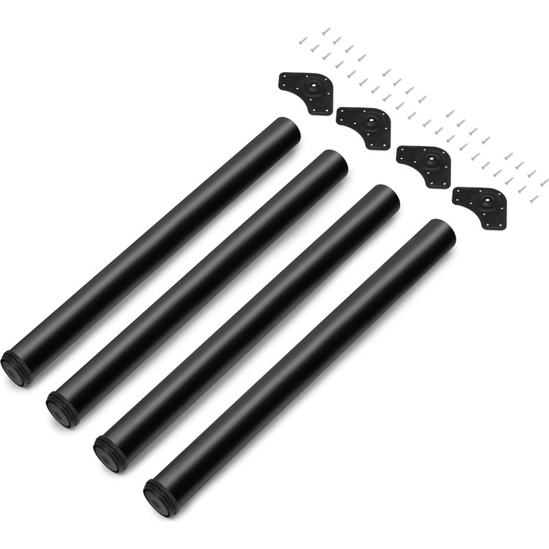 4 Tischbeine – Stahl – Höhenverstellbar 830–850 Mm – Tragkraft 50 Kg – Für Innenmöbel – Schwarz – 60 X 83 Cm