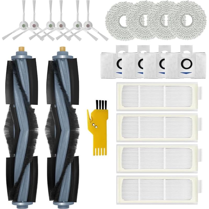 20-teiliges Zubehörset – Hepa-filter – Für Ecovacs Deebot T20 Omni Und T20e Omni Saugroboter – Seitenbürste Und Staubbeutel – Schwarz – 15 X 10 X 5 Cm