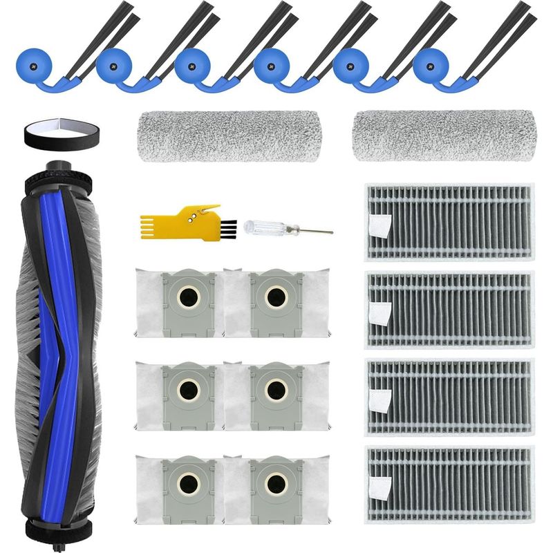 20-teiliges Zubehörset Für Saugroboter – Hepa-filter – Haupt- Und Seitenbürste Für Ecovacs Deebot X9 Pro Omni, Schwarz, Standardgröße