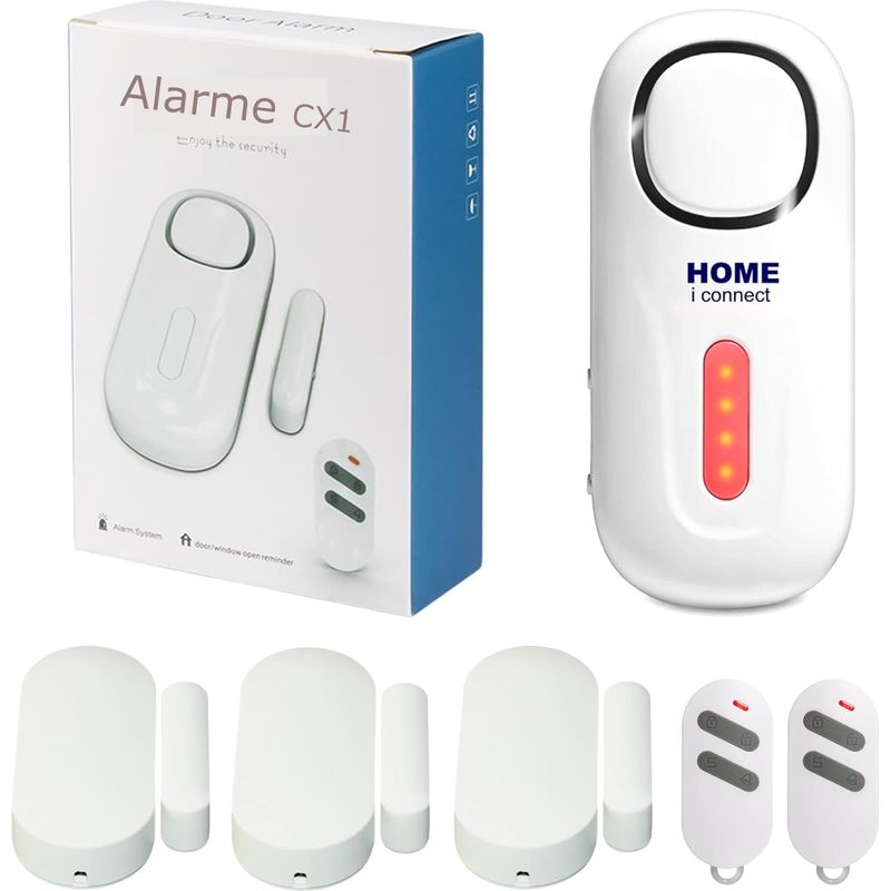 1 Set – Drahtloser Alarm – Tür-/fenstersensor – Tür- Und Fenstersicherheit – 120 Db Sirene – Für Haus Und Wohnmobil – Schwarz – 55 X 85 Cm