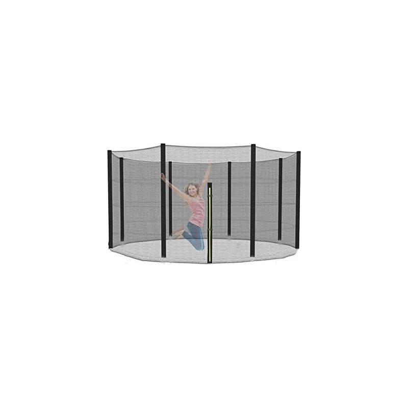 Ersatz-sicherheitsnetz Für Trampolin Ø 244, 305, 366, 427 Cm, Gartennetz Mit 6/8 Stangen, Außennetz, Reißfestes Ersatzteil, Schwarz Cm (8ft) 6 Stangen