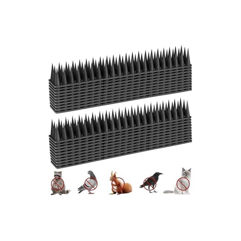 5,7 M Lange Taubenabwehrspitzen, Taubenabwehrspitzen Für Balkone, Kunststoffspitzen Gegen Krähen, Katzen, Spatzen Usw. (20 Stück), Schwarz, 20 Stück