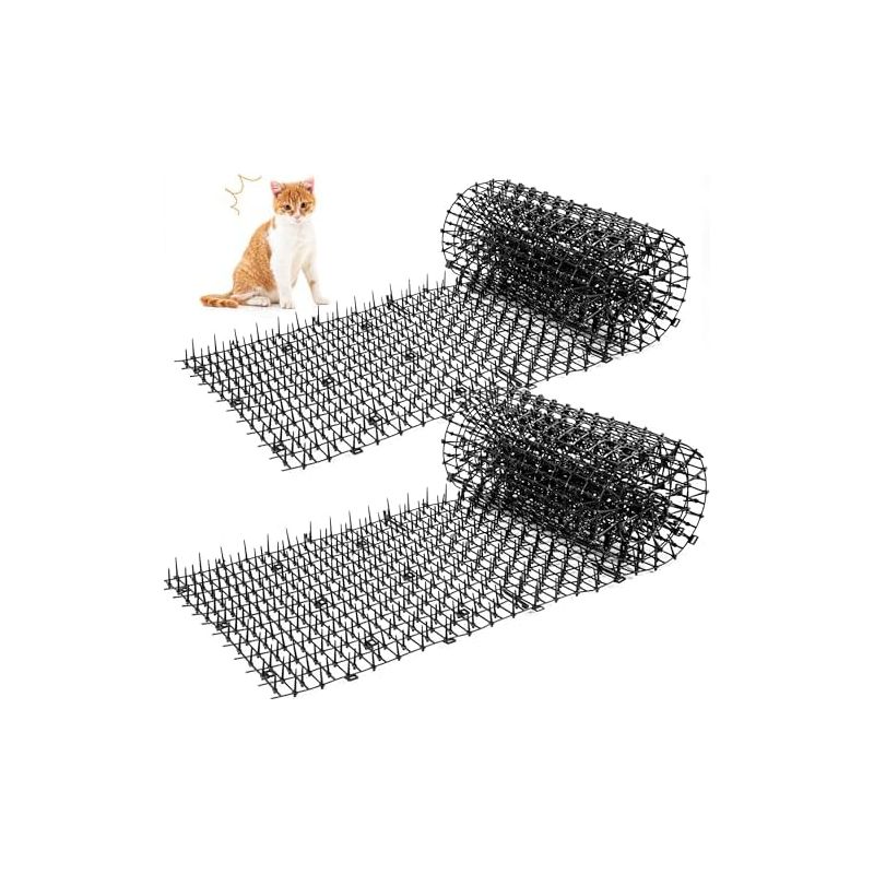 Set Mit 2 Katzenabwehrmatten Und 10 Katzenabwehrspitzen Für Den Außenbereich, Innen- Und Außenbereich, 200 X 30 Cm – 2 Stück