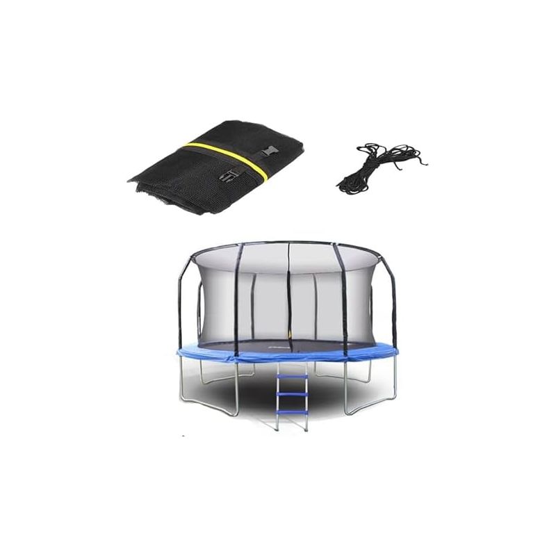 Ersatz-sicherheitsnetz Für Trampoline, Pe Mit Reißverschluss Und Schnallen, Strapazierfähig, Für 6/8/10-fuß-trampoline, Garten Und Hof, Schwarz, 10 Fuß - 8 Stangen
