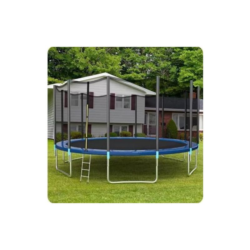 Ersatz-sicherheitsnetz Für Trampoline, 1,8 M, 3 M, 3,6 M, 4,2 M, Trampolinzubehör, Freizeit, Engmaschiges Netz, Verschließbarer Eingang, Schwarz, 4,2 M – 6 Stangen