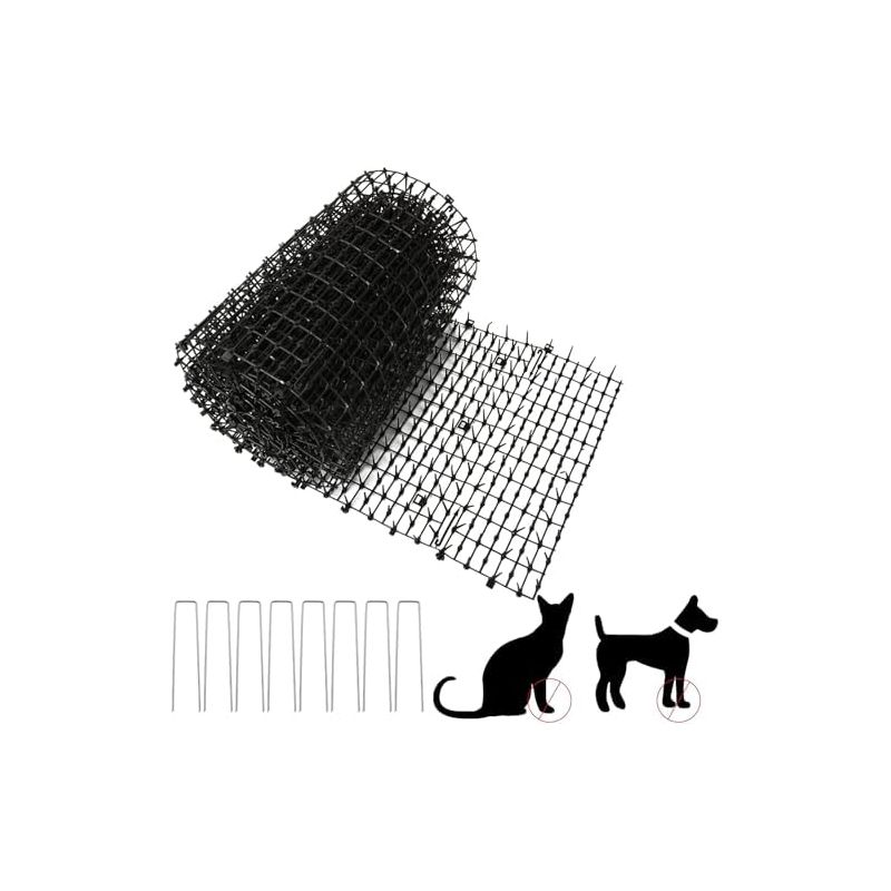 Anti-katzenmatte 400 X 30 Cm, Mit 8 Spikes, Schwarz, Wehrt Hunde Ab, Hält Tiere Fern, Für Drinnen Und Draußen, Garten