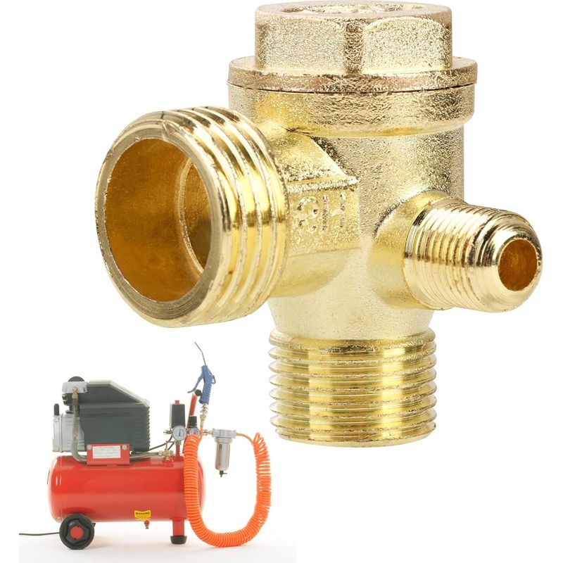 1 - Rückschlagventil - Luftkompressor - 3-wege-außengewinde - Für Kolbenpumpe Und Tank - Messing - 20x16x10 Mm