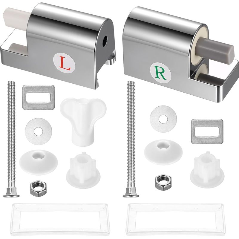 2 Sets Wc-sitzscharniere – Universelle Befestigung Aus Metall Und Abs – Geräuschloser Absenkmechanismus – Für Wcs Und Verschiedene Deckel – Silber