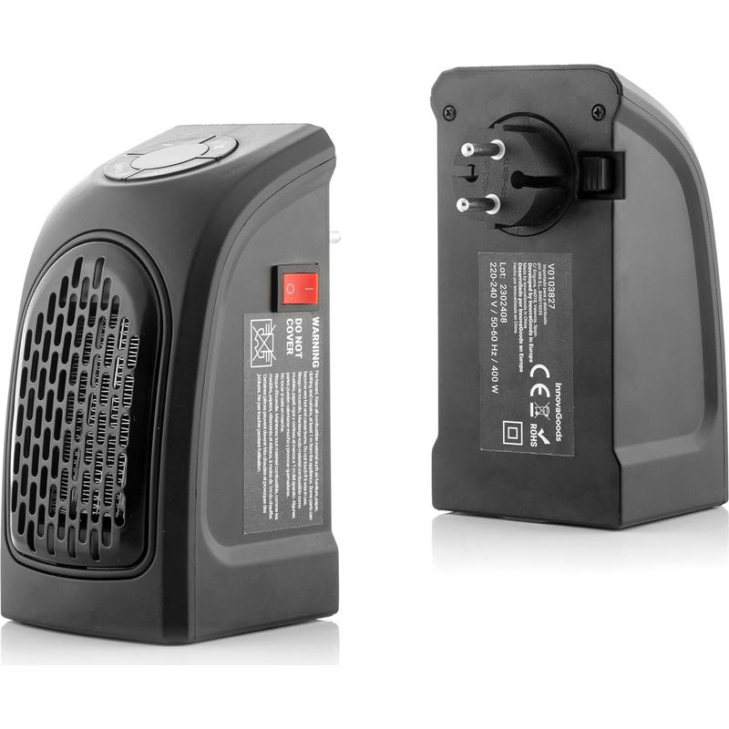 1 - Zusatzheizung - Mini-keramikheizung - 2-fach Drehbarer Stecker - Einstellbarer Thermostat Und 12-stunden-timer - Für Schlafzimmer, Büro, Wohnzimmer - Weiß - 400 W