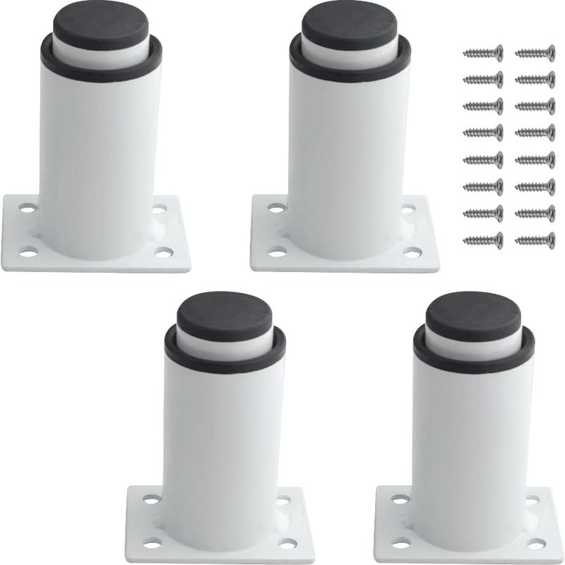 4er-set Möbelfüße – Verstellbare Stütze – Robuster, Lackierter Stahl – Für Tisch, Bett, Sofa – Weiß – 80 X 120 Mm