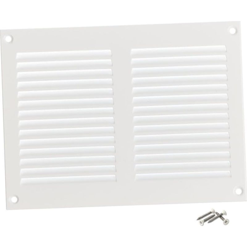 1 - Lüftungsgitter - Lüftungsregister - Verzinkter Stahl Mit Integriertem Moskitonetz Für Wand Und Decke, Weiß, 20 X 15 Cm