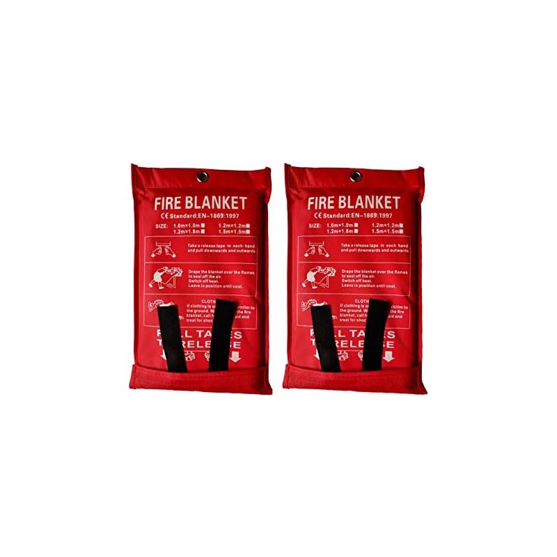 Feuerfeste Fiberglas-decke Für Notfälle, Feuerfest Und Wärmeisolierend, Geeignet Für Küche, Kamin, Grill, Auto Und Camping (1 X 1 M – 2 Stück)