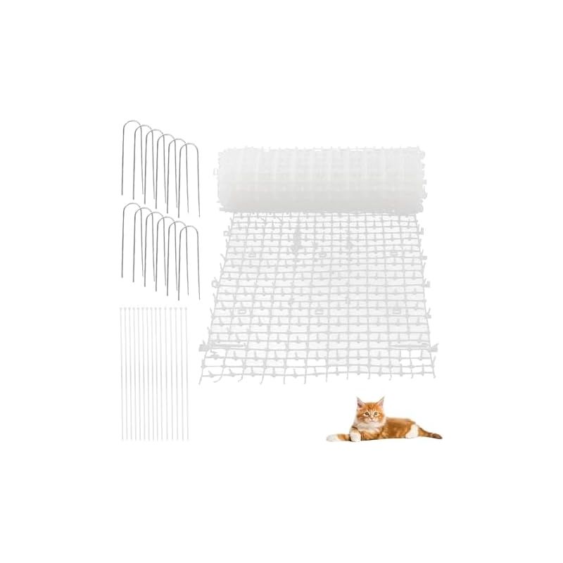 Spikegitter Aus Kunststoff – 30 X 400 Cm Mit 12 Spikes. Für Hunde, Katzen Und Wildtiere. Weiß.