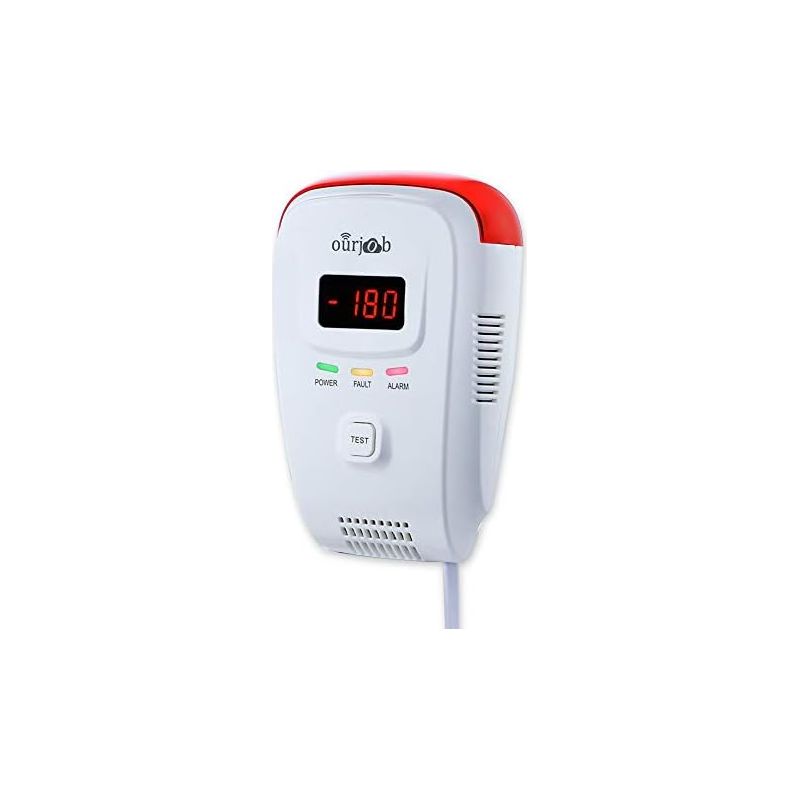 Lpg-/erdgas-/stadtgas-lecksuchsensor, Steckeranschluss, Propan/butan/methan, Alarm Mit Sprachausgabe Und Blitzlicht Für Die Küche (weiß, Batterie Nicht Enthalten)