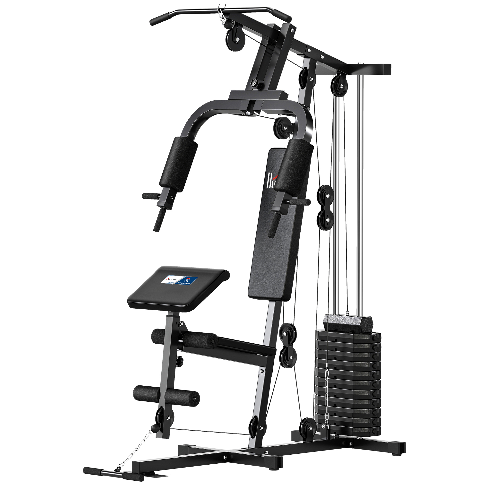 Fitness-krafttrainingsstation – Collaboration .fr X Ffhandball – 12 Gewichtsblöcke À 5,5 Kg – 135 X 103 X 210 Cm