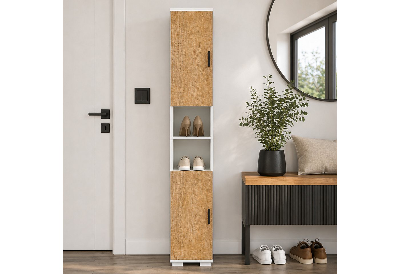 Holz Schmaler Schuhschrank Gados M Bild 4
