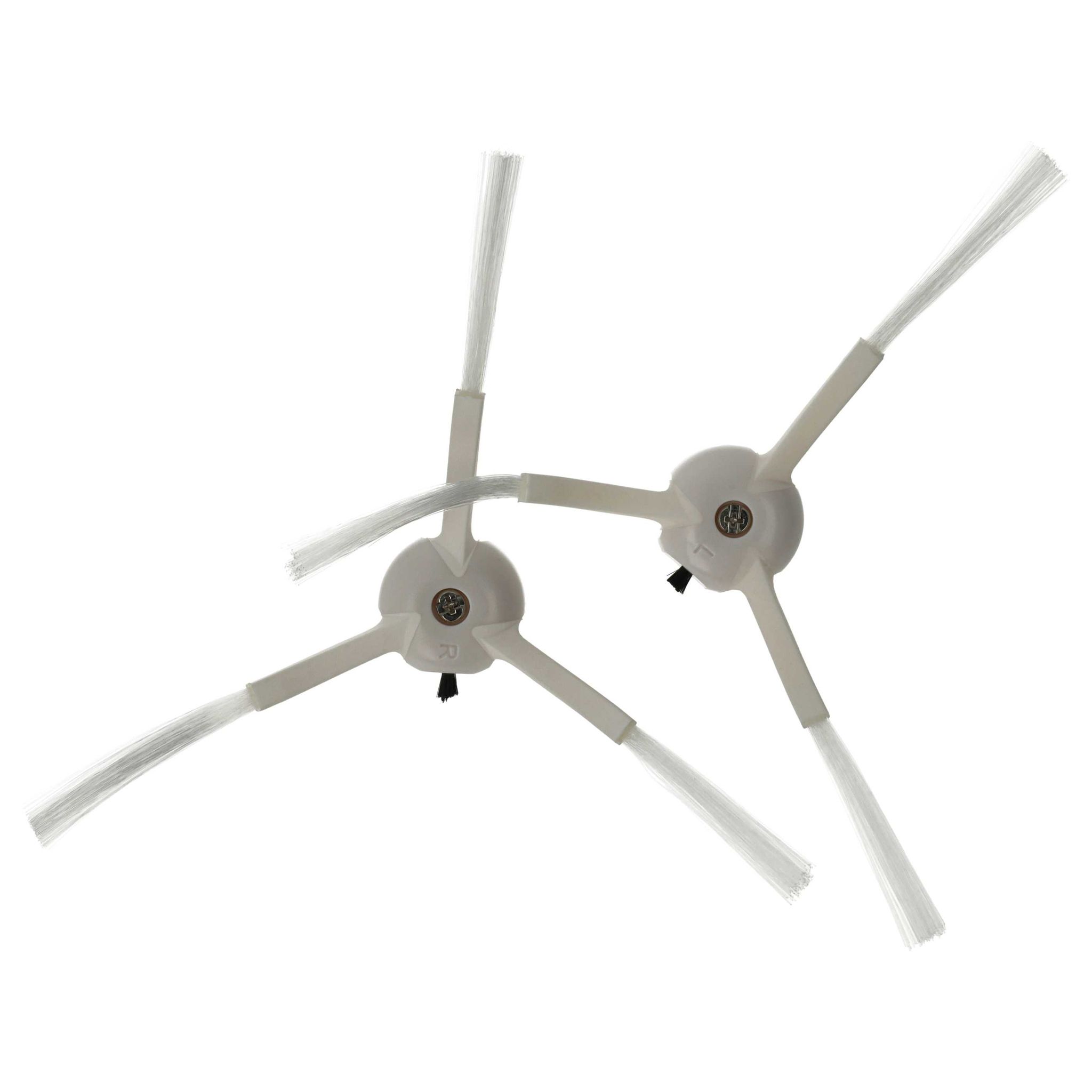 Vhbw 2x Seitenbürste Kompatibel Mit Proscenic M7 Pro Saugroboter - Reinigungsbürsten Set, Links/rechts, Weiß, 3-armig