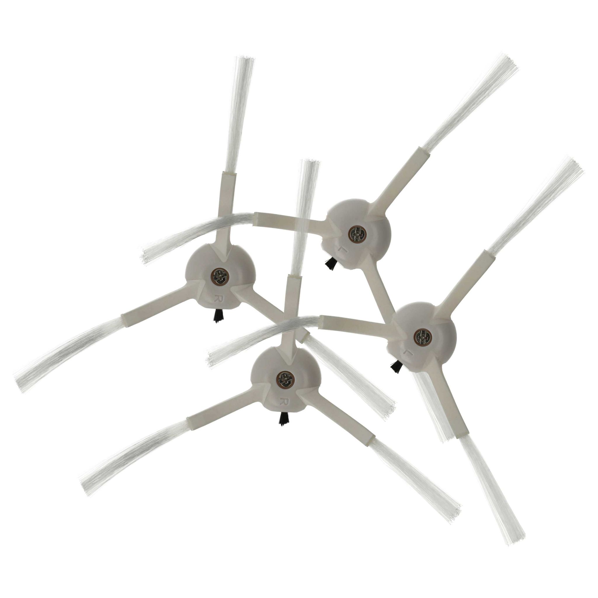 Vhbw 4x Seitenbürste Kompatibel Mit Laresar Mars01, L6 Pro Saugroboter - Reinigungsbürsten Set, Links/rechts, Weiß, 3-armig